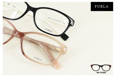 【My Eyes 瞳言瞳語】Furla 義大利品牌 黑白雙色光學眼鏡 經典時尚設計 自信風采好好看 (VU4837)