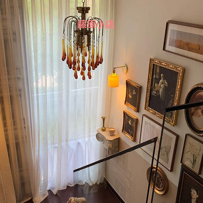 意大利復古水滴法式鼻涕燈輕奢客廳臥室燈餐廳美式吊燈