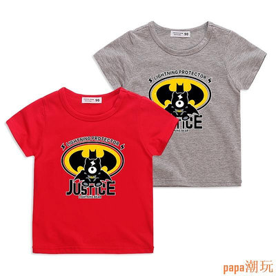 papa潮玩140cm / 8-10歲短袖T恤印花蝙蝠俠圖案10色嬰兒