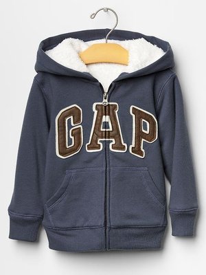 【安琪拉 美國童裝】GAP經典logo藍色羊羔毛連帽運動型外套