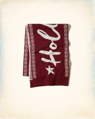 【天普小棧】HOLLISTER HCO Textured Knit Scarf大圍巾針織圍巾 A&F副牌酒紅色現貨抵台