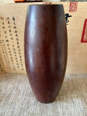 x日本回流  銅花瓶  斑紫銅 高崗銅器，純銅花瓶  名家