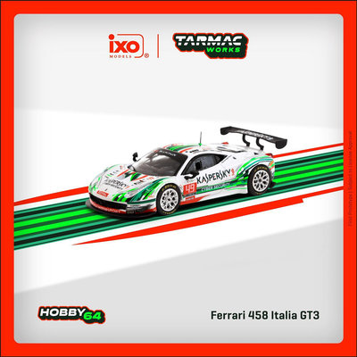車模 仿真模型車Tarmac Works 1:64 法拉利 Ferrari 458 Italia GT3 合金車模 TW