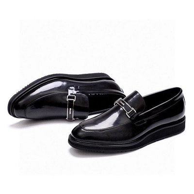 直購#Prada男士商務男鞋24開邊珠牛皮鞋面牛皮內里正裝鞋