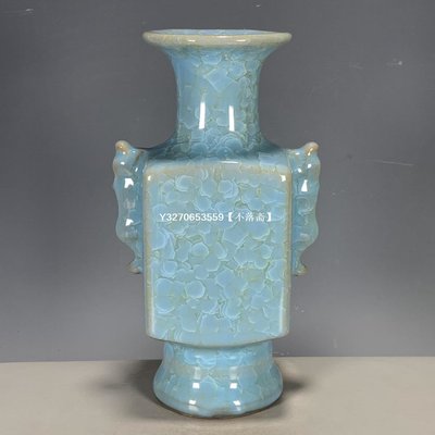 古董瓷器 仿古瓷器 汝瓷冰裂四方花瓶 CLC-3985