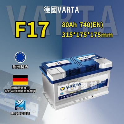 CS車材-VARTA 華達電池 F17 BLUE DYNAMIC 非韓製 代客安裝 汽車電池