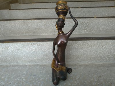 二手 早期 少女銅雕 擺飾