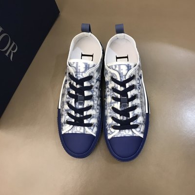 新品  DIOR 迪奧 男女士b23系列低幫藍色系休閒鞋  情侶款鞋子 男鞋 女鞋促銷