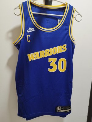 全新正品 Nike 球衣 Warriors NBA 金洲勇士 柯瑞 Curry 藍黃 復古球衣 30 S號 DO9446-497