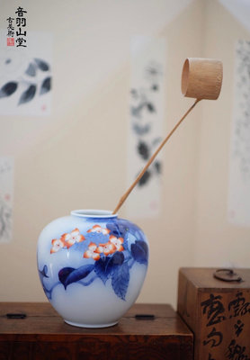 日本回流 老香蘭社 手繪底款花瓶