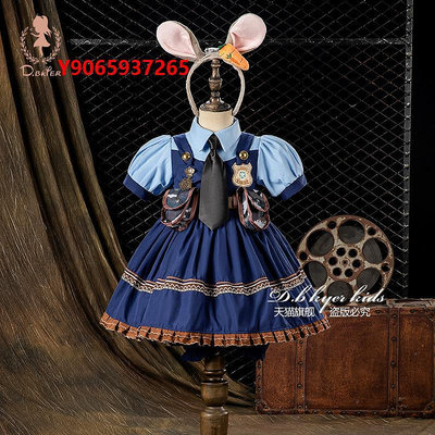 cosplay服裝Deer Bell女童朱迪警官夏季洛麗塔公主裙兒童兔子cos服迪士尼裙子