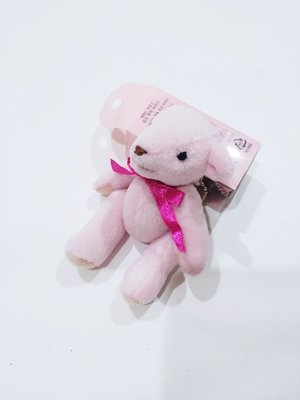 戀愛運順利吉祥物 包包掛飾小物  粉紅泰迪熊款鑰匙圈掛在鑰匙上隨時可找到 隨身玩偶 少女最愛 附包裝