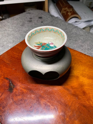 日本老錫 錫半制盞托盞臺杯托 鏤空 品相尺寸如圖