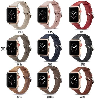 特賣-手錶配件 錶帶 米蘭 適用於蘋果Apple Watch 5代通用T字真皮錶帶iwatch1/2/3/4/5 4