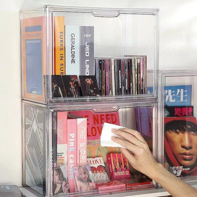 現貨 透明專輯收納盒防塵壓克力藍光碟dvd儲存箱收藏錄音帶cd唱片展示 收纳包