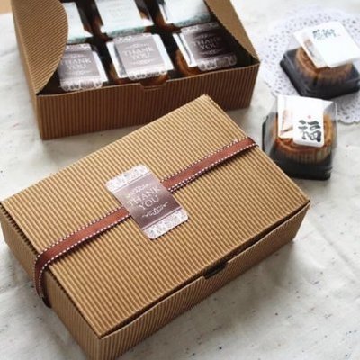 夢饗屋  50克 6入瓦楞紙月餅盒 餅乾包裝盒 點心盒 蛋黃酥 中秋節 蛋塔盒 (DHP-086)