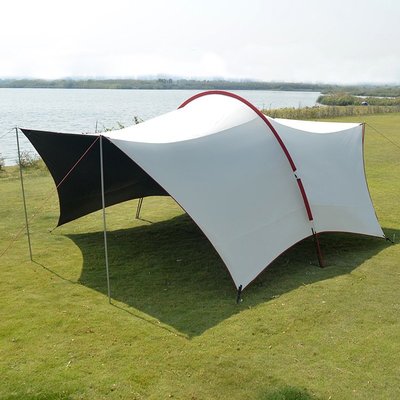 帳篷 哈比戶外黑膠天幕遮陽雨篷超大涼棚露營多功能客廳帳篷