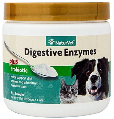 【貓再來小舖】NaturVet 大瓶裝~犬 / 貓用酵素益生菌調理腸胃粉 Digestive Enzymes  Probiotics 8oz