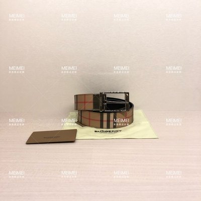 30年老店 預購 BURBERRY Vintage 經典 銀色帶頭 皮帶 雙面 翻轉 長度可自行修剪