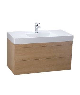 《振勝網》Caesar 凱撒衛浴 LF5386/EH05386DW5 100cm 檯面式瓷盆浴櫃組 雙抽屜木紋 不含龍頭