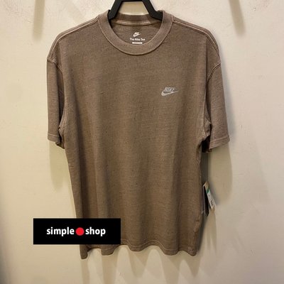 【Simple Shop】NIKE NSW 刺繡 短袖 環保材質 運動短袖 沙色 棕色 男款 DR7828-040
