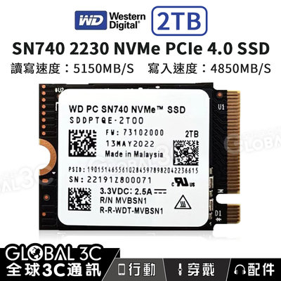 [2TB] WD PC SN740 NVMe 2230 SSD GPD WIN Max2 steam deck