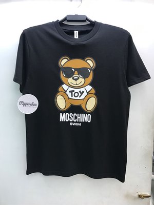 Moschino swim 黑白兩色 墨鏡小熊 圖案 圓領T恤 全新正品 男裝 歐洲精品