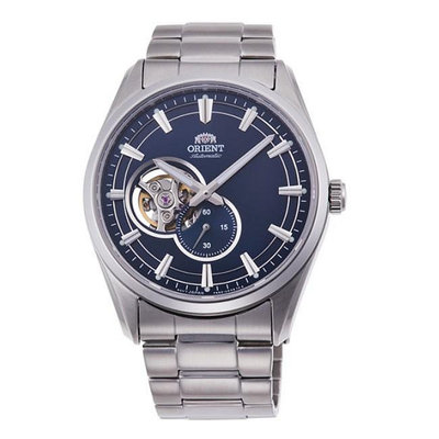 「官方授權」ORIENT東方錶 藍寶石鏤空機械錶鋼帶款藍色-40.8mm RA-AR0003L