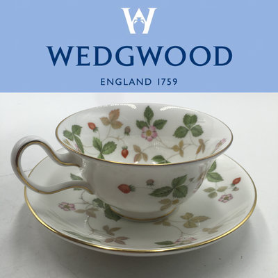 【皮老闆二店】二手真品  WEDGWOOD 瓷器 咖啡杯 下午茶杯組 草莓野莓組 紅318