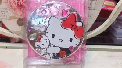 ♥小公主日本精品♥Hello Kitty 美樂蒂 寶石系列 彩鑽圓形雙面鏡33143705
