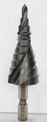 超工業級 HSS-Co(M35)含鈷 鍍TiAlN 4-22MM 專打 不銹鋼 鑽頭 鑽尾 階梯鑽 六角柄