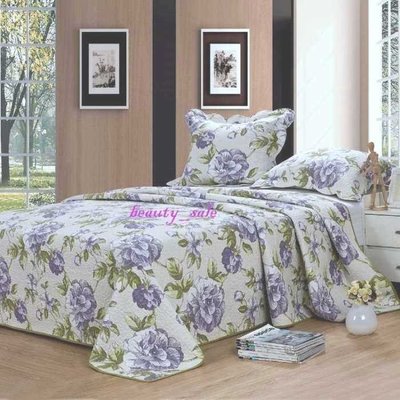 紫色戀情  全棉拼布 絎縫被 床組 床罩 雙人3件組加大版