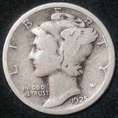 1925年 美國墨丘利銀幣 小飛俠銀幣