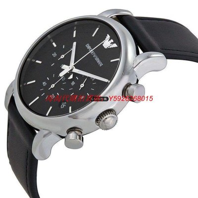❤正品專購❤ EMPORIO ARMANI 亞曼尼手錶 AR1733 小牛皮真皮錶帶 三眼計時腕錶 手錶  歐美代購
