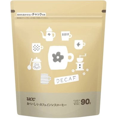 《FOS》日本製 UCC 無咖啡因 即溶 咖啡 90g 密封包 量販包 辦公室 送禮 孕婦 女生 下午茶 熱銷 新款