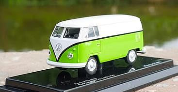 汽車模型 車模 收藏模型1/64 大眾巴士車模 T1 廂式貨車合金車模型 綠