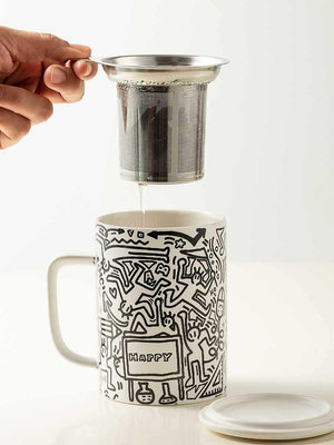 茶杯茶水分離陶瓷杯個人馬克杯大容量辦公杯泡茶杯情侶杯