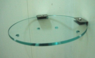 玻璃置物平台 強化玻璃 浴室置物架 不銹鋼玻璃夾 170*130*6mm