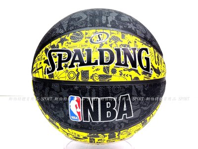 【斯伯特】SPALDING 斯伯丁 黃 塗鴉 迷彩 粗顆粒 NBA 室外 7號 籃球 SPA83307