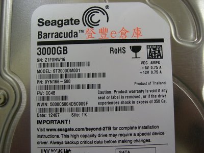 【登豐e倉庫】 TF104 Seagate ST3000DM001 3TB SATA3 硬碟 價不同
