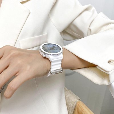 gaming微小配件-20mm 22mm通用 海洋矽膠運動錶帶 適用於華為Watch GT/三星Galaxy Watch系列/佳明/Amazf-gm