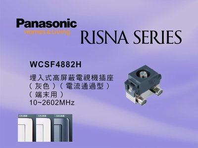 《居家好幫手》Panasonic國際牌 RISNA系列 WCSF4882H埋入式高屏蔽電視機插座端末用【單品】蓋板需另購