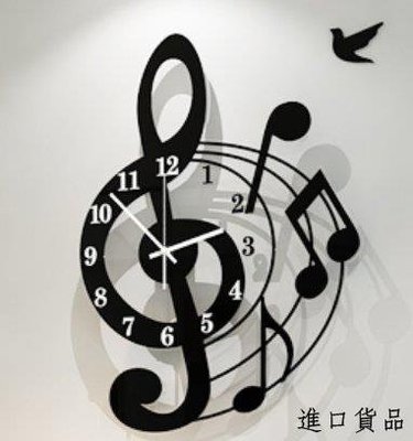 現貨創意音符時鐘 音樂藝術靜音掛鐘 典雅音符造型時鐘牆面藝術歐風掛鐘牆鐘時鐘居家餐廳牆面裝飾鐘可開發票