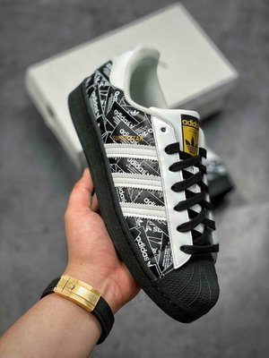 Adidas Originals Superstars 黑白 金標 3M 滿版 潮流 貝殼頭 滑板鞋 FV2820男女鞋