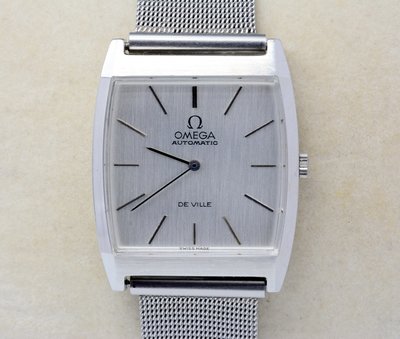 《寶萊精品》Omega 歐米茄銀白方型自動男子錶
