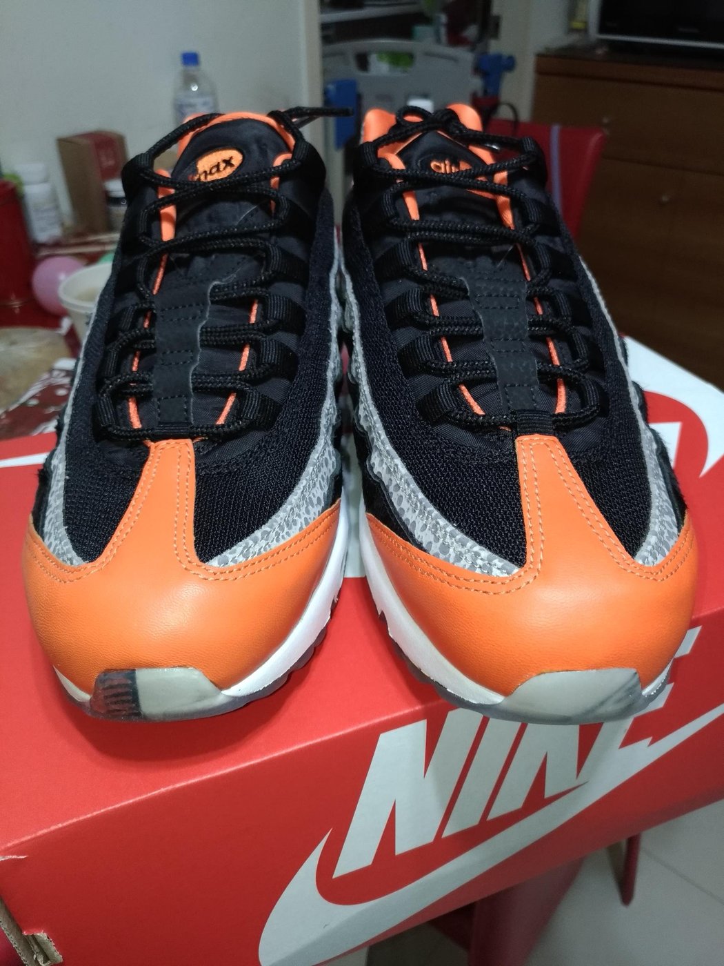 Nike Air Max 95 ' Safari ' AV7014-002 黑橘爆烈紋黑灰大象紋us10 (已