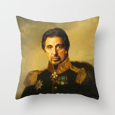 英國Steve Payne新古典畫派油畫抱枕套 名人抱枕套 枕頭套 靠枕套 45x45cm 軍官系列 Al Pacino