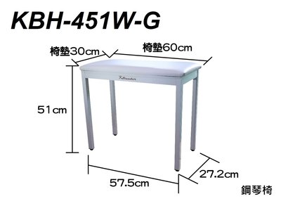 【六絃樂器】全新台灣製 Stander KBH-451 鋼琴椅 / 數位鋼琴 電鋼琴 電子琴適用 白色 黑色