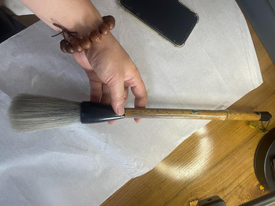 【二手】日本回來熊野筆一休園制品別制細光鋒羊毫毛筆，純動物毛毛筆，一32972【如意坊】古董 老貨 擺件