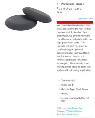 Buff & Snine-FA1K-美國原裝-4.5英吋一體成型無接縫-ultra-fine-黑色飛碟綿-@49/個